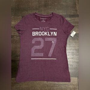 AEROPOSTALE Woman’s Maroon Brooklyn NYC Graphic T-Shirt NWT Size XL
